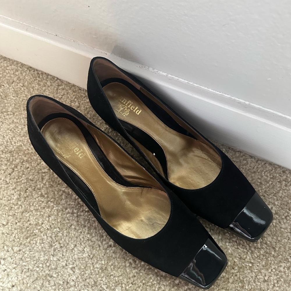 Black Square-Toe Women's Heels (Made in Italy)